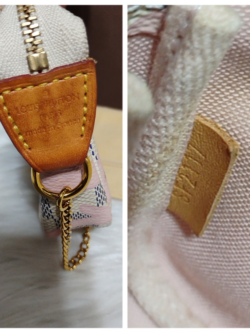 SALE! Louis Vuitton Damier Azur Tahiti Mini Accessory Pouch W/DB/Box - Picture 2 of 11
